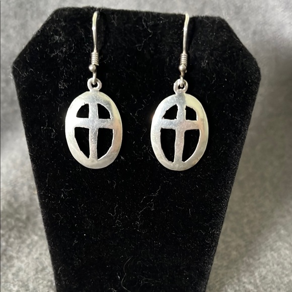 Jewelry - Artisan Sterling Cross Earrings.
